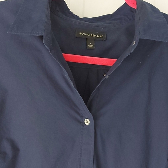 Banana Republic navy blue tunic shirt - Picture 3 of 9